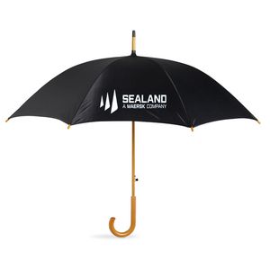 CUMULI Elegant 23 Inch Auto Open Wooden Handle Umbrella - GiftRetail KC5131