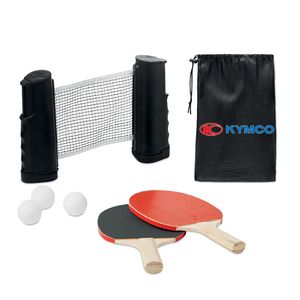 PING PONG Complete Roll Net Table Tennis Set with RPET Pouch