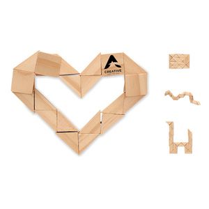 STUKIE 24-Piece Pine Wood Brain Teaser Puzzle