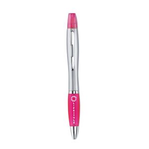 RIO DUO Silber Satin Duo Stift mit Highlighter - GiftRetail MO7440