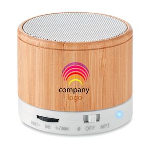 ROUND BAMBOO Speaker wireless in bamboo