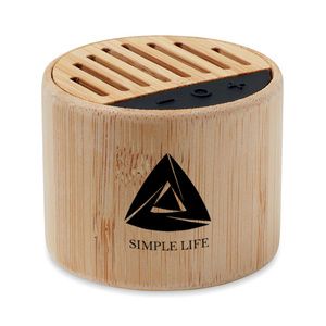 ROUND LUX Eco-Friendly Bamboo Wireless Speaker with LED Light