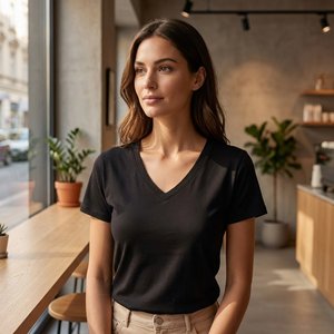 B&C BC01VW - Tee-shirt femme col V 150