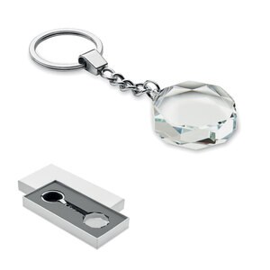 ROUNDWARD Glass round award key ring - GiftRetail MO2657