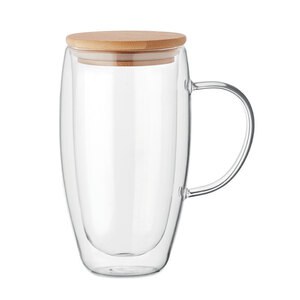 EXISTING NAME Double wall glass mug 450ml - GiftRetail MO2673