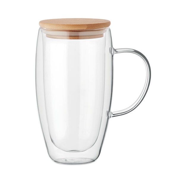 EXISTING NAME Double wall glass mug 450ml - GiftRetail MO2673