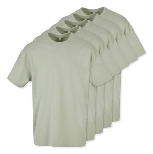 Pack da 5 Build Your Brand BY102 - T-Shirt Oversize Uomo in Cotone Senza Etichetta