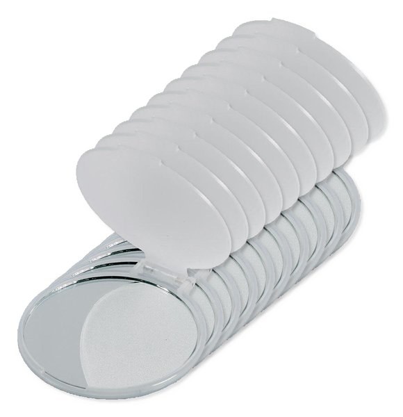 Pack of 10 GiftRetail KC2466 - MIRATE Compact Single-Sided Plastic Make-Up Mirror