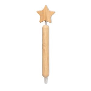 STARPEN Stylo à bille étoile en bambou - GiftRetail CX1581