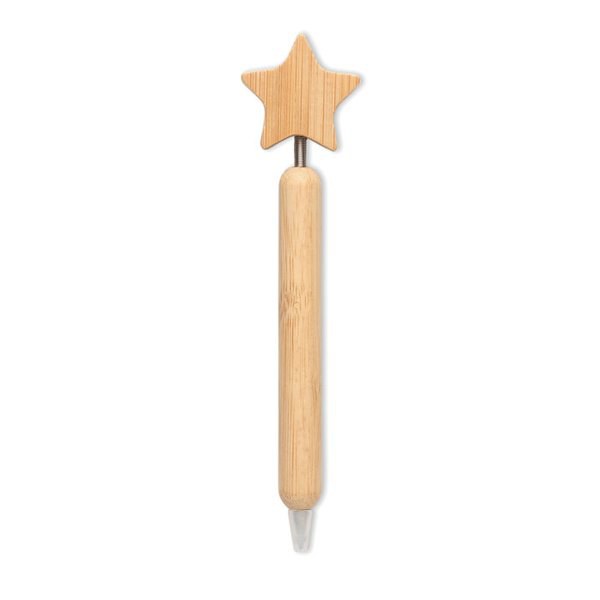 STARPEN Stylo à bille étoile en bambou - GiftRetail CX1581