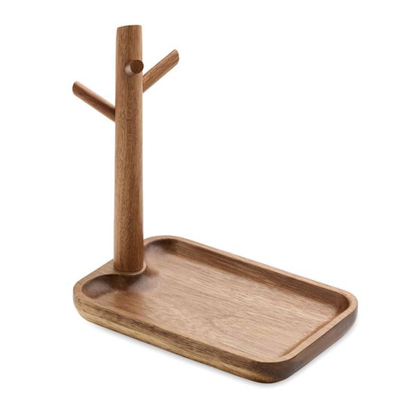 BRANCA Portachiavi in legno d'acacia